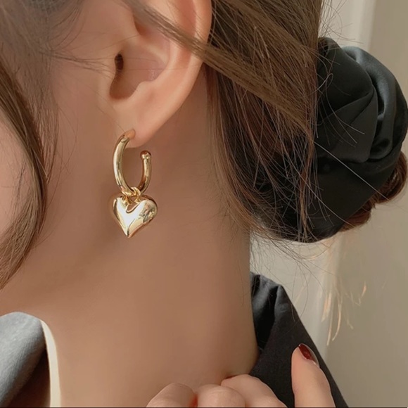 NEW 925 STERLING SILVER HEART PENDANT EARRINGS, NICE EARRINGS, CUTE EARRINGS - Picture 6 of 6